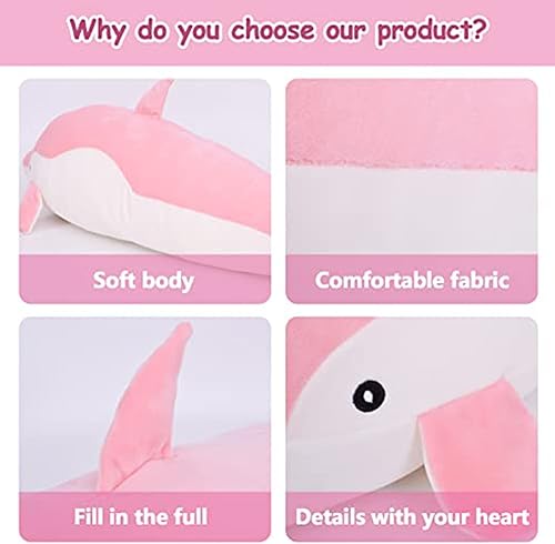 Miniatura 6 de Peluche de delfín, suave, encantador, almohada para abrazar, muñecos de peluche para niños y niñas, cojín para dormir, regalo para decoración de