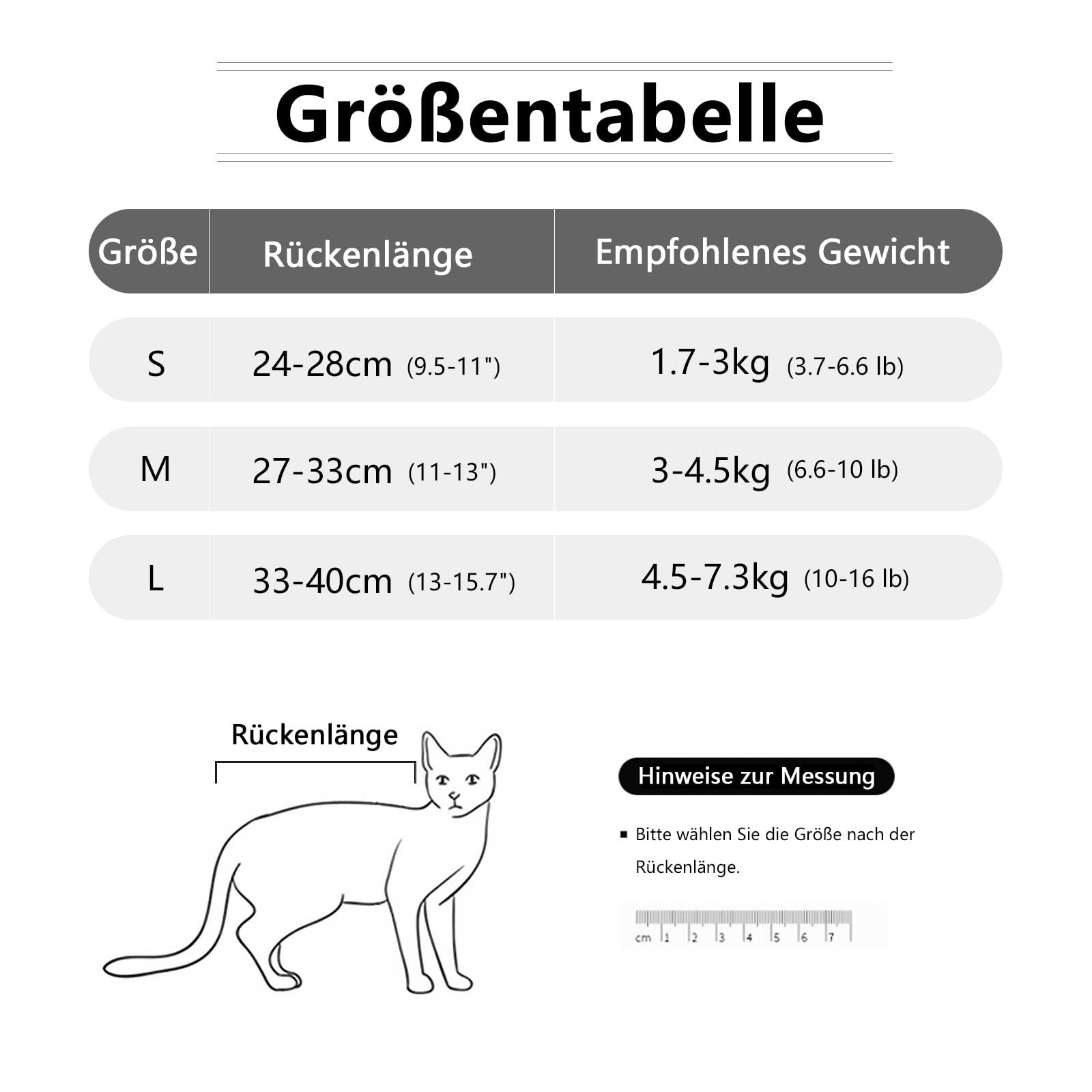 Katzen-Body Nach OP – Genesungsanzug Aus Baumwolle Für Kastration/Wunden, Mit Klettverschluss, Atmungsaktiv, In Größen M & L