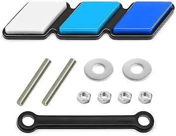 Tri-Color Grille Badge Emblem Decoration Accessories Car Truck Label White, Blue, Dark Blue