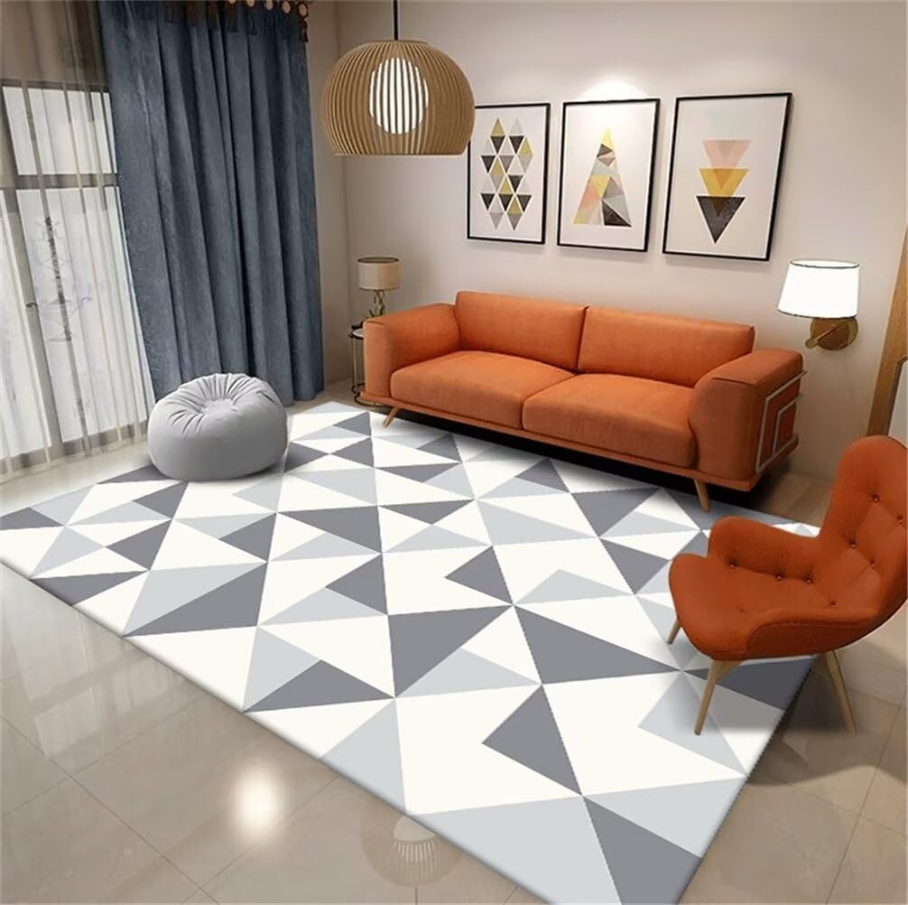 Petit tapis salon gris facile à nettoyer pour grand confort