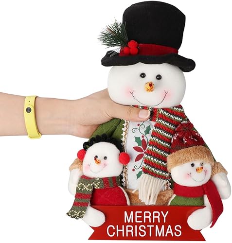 Miniatura 5 de Decoraciones navideñas  Muñeco de peluche de muñeco de nieve, adecuado para decoración de chimenea, decoración del hogar, fiestas temáticas de