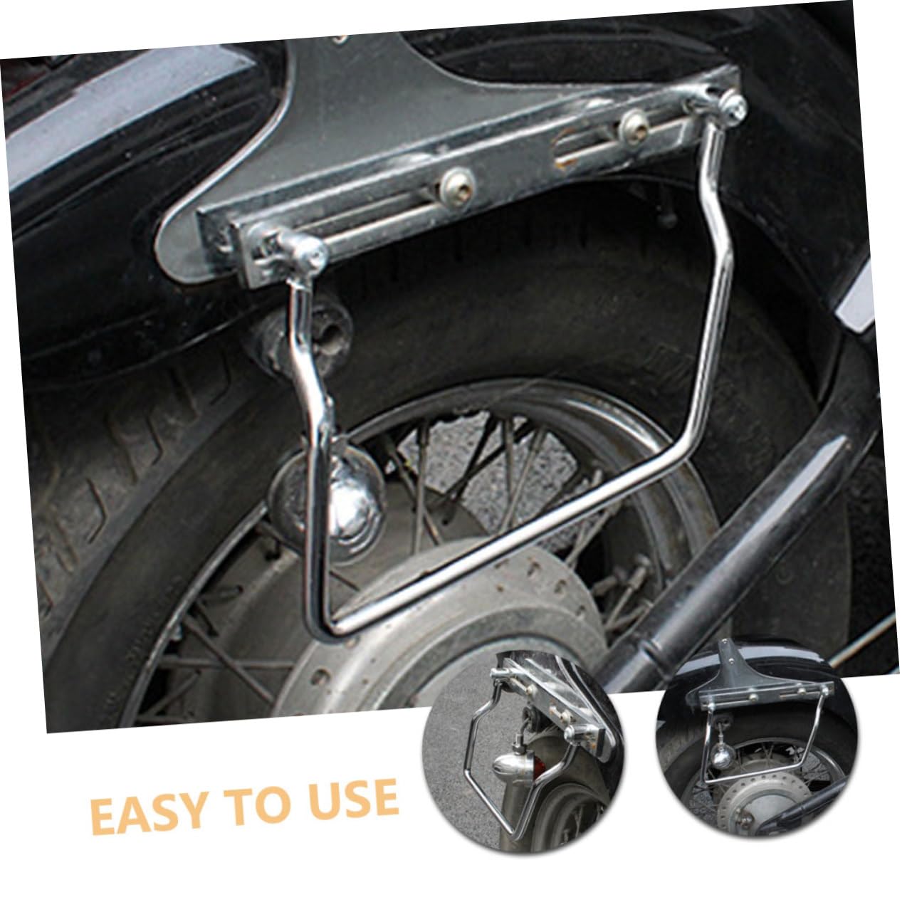 ABOOFAN Soportes de Alforjas para Motocicleta de Hierro Plata, Soporte de Montaje Seguro y Elegante para Accesorios de Moto en Modificaciones