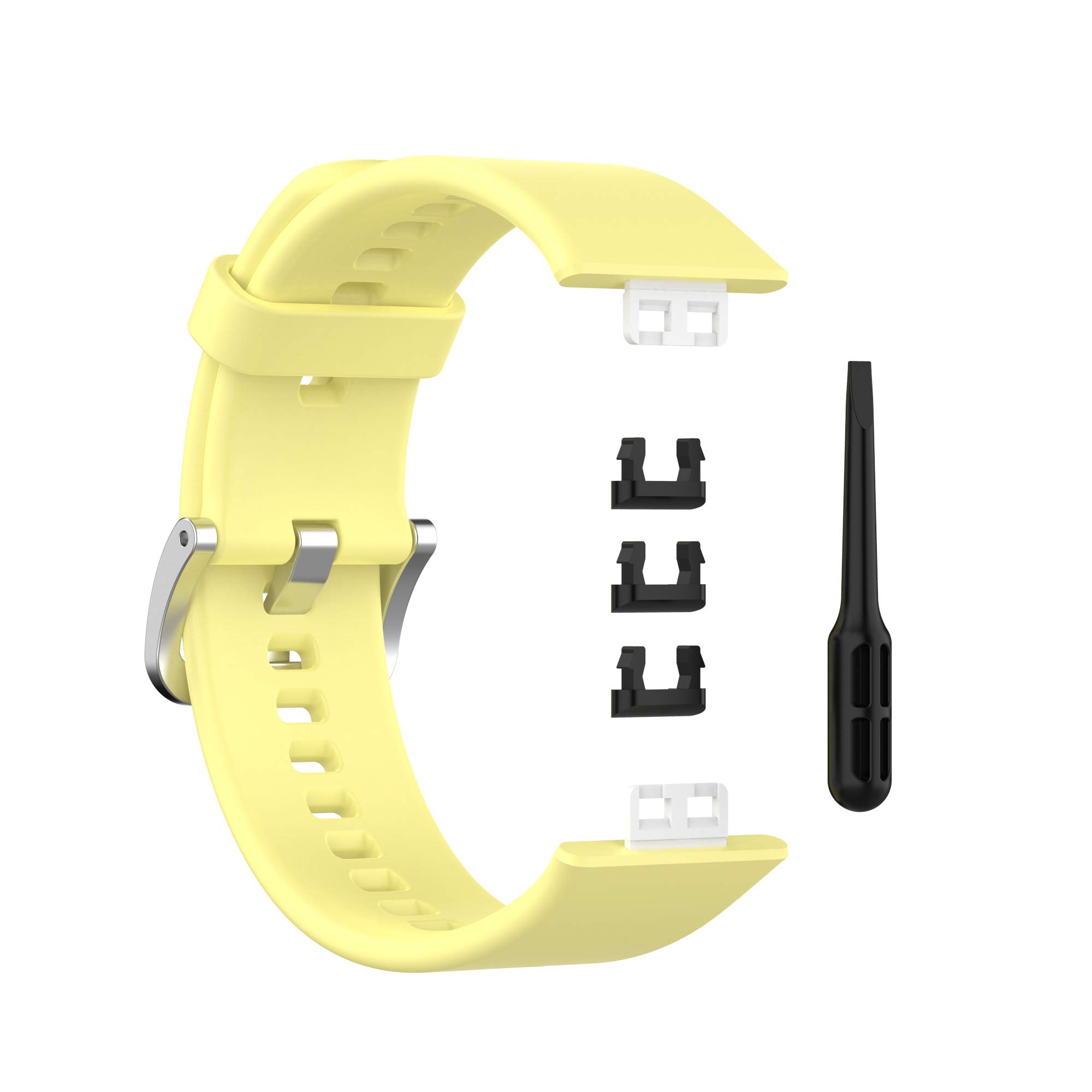 Confezione da 3 cinturini di ricambio compatibili con Huawei Watch Fit Smartwatch, regolabili, in silicone, per uomini e donne (giallo, viola, blu scuro)