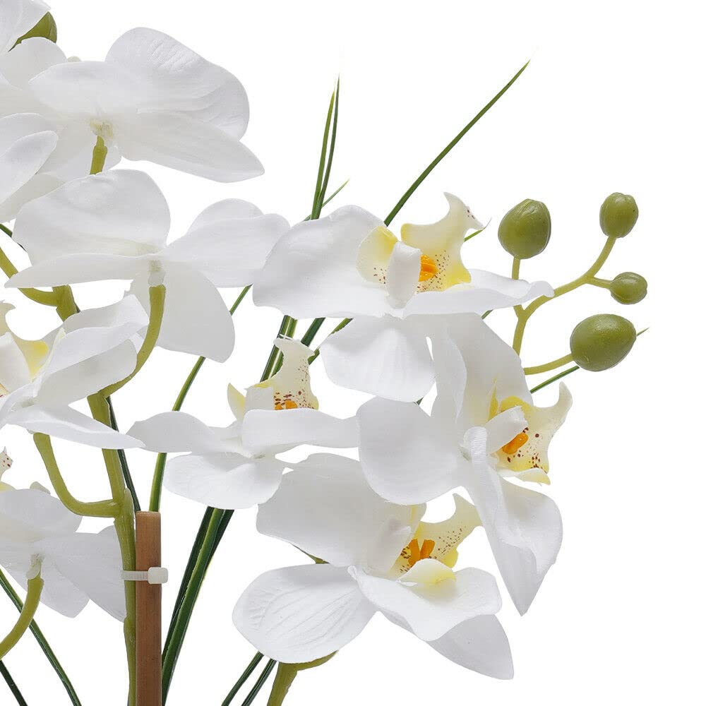 Planta Artificial de orquídea Artificial de 39 cm con Maceta de cerámica para decoración de Ventanas, Fiestas, Cocina, etc