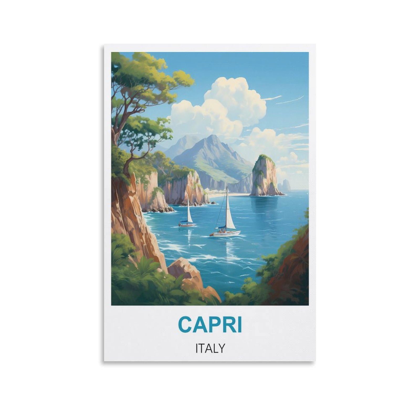 Tin Signs Retro,Capri Italys,Decoration for Home Wall Art Kitchen Bar Pub Room Farm Garage Vintage Retro Poster Plaque 30x30cm