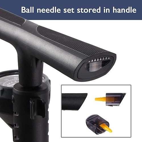 Miniatura 4 de Beto Bomba de bicicleta portátil - Bomba de piso de bicicleta con medidor industrial montado en la parte superior y botón de purga de aire, tubo de