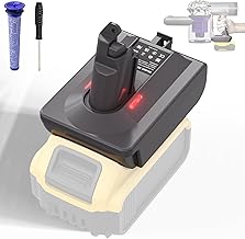V6 Battery Adapter for Dyson Convert for Dewalt 20V Battery to Dyson V6 Battery SV03 SV04 DC58 DC59 DC61 DC62 V6 Animal V6 Absolute V6 Motorhead Vacuum(DW20V6Adapter ONLY) with Filter and Screwdriver
