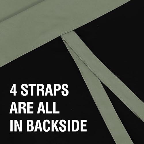 Miniatura 8 de H.VERSAILTEX Cortinas 100% opacas con amarre, cortina verde salvia para dormitorio, privacidad corta, globo de baño, cortina con bolsillo para