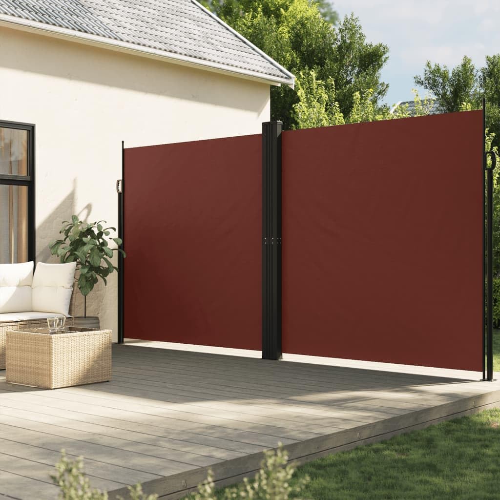 Store latéral extensible marron 2x10m en polyester PU et acier