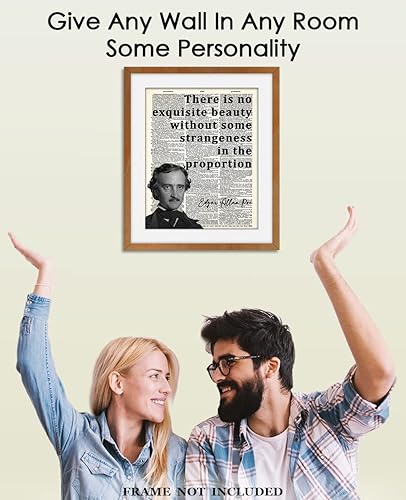 Miniatura 2 de Buzz Unplugged Motivational Wall Art Edgar Allen Poe Collection There is No Exquisite Beauty Edgar Allan Poe Decor - Positive Affirmations Wall