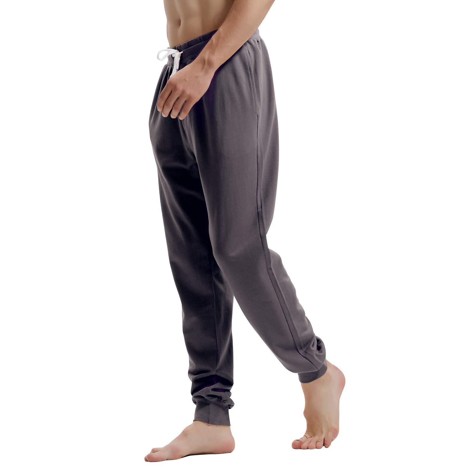 Amy Coulee Men's Anchor Gray Casual Joggers Cotton Sweatpants Workout Athletic Pants With Pockets Drawstring Gym Running Pants, X-Large