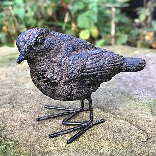Set of 3 bronze effect WREN ornaments indoor or outdoor decoration, garden bird lover gift