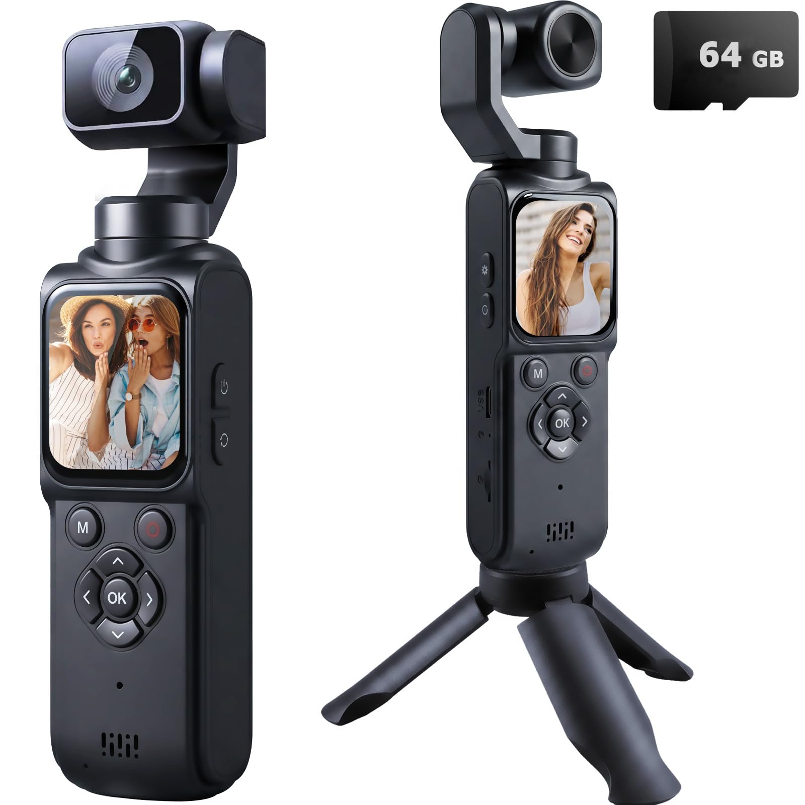 4K Vlogging Camera with 64GB, 330° Rotating Lens, Pocket WiFi Body Camera with Face Tracking, Portable Handheld POV Cameras, Vlog Cam for YouTube, TikTok or Travel, Daily Life-picture-27