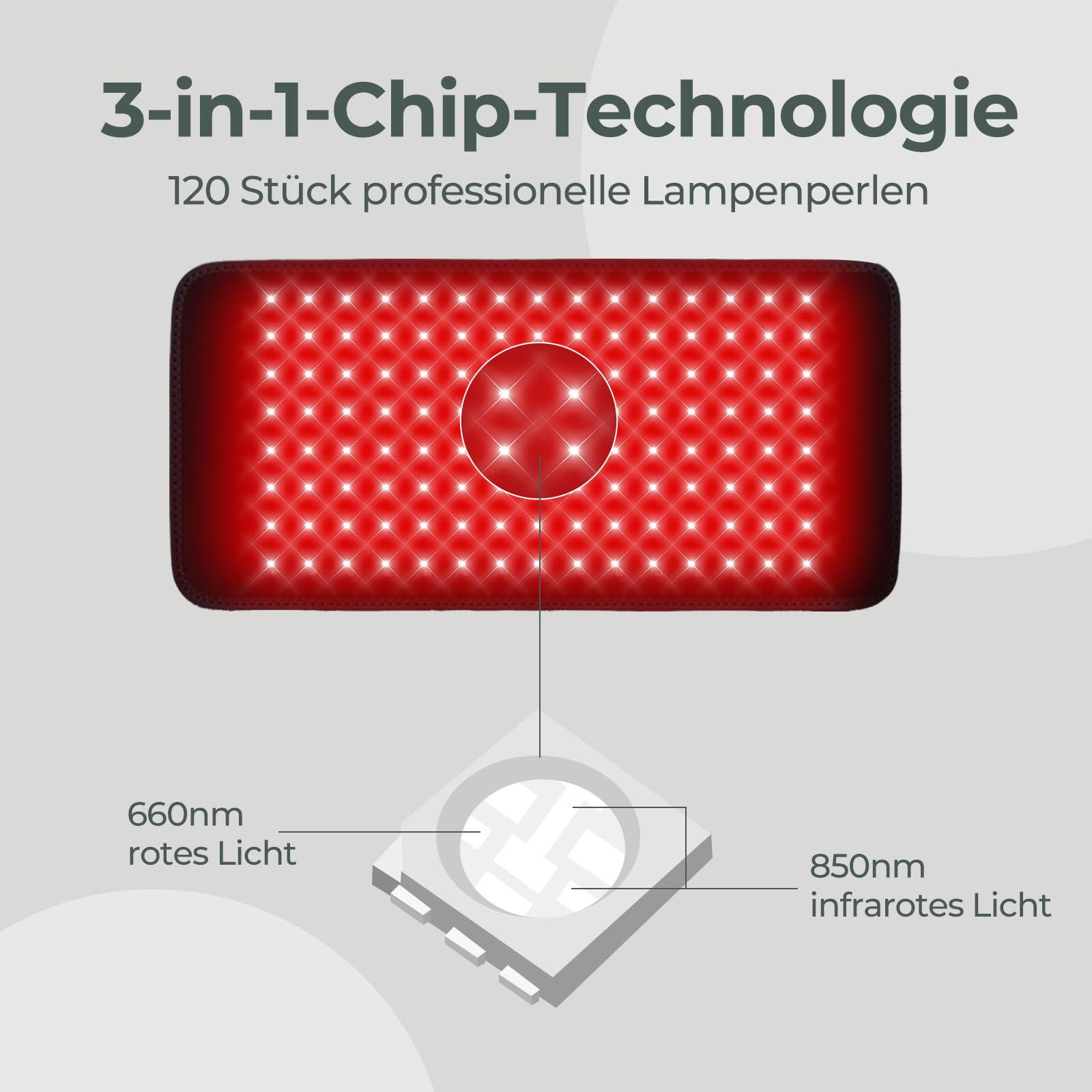 120 LEDs Rotlichtlampe Therapie Gürtel, 7 Stufen Timer, 5 Stufen Lichtintensität&Vibration, 10HZ Puls-Modus, für die Schmerzen von Rücken Schulter Taille Menschen Hunde Katzen Pferde, Schwarz