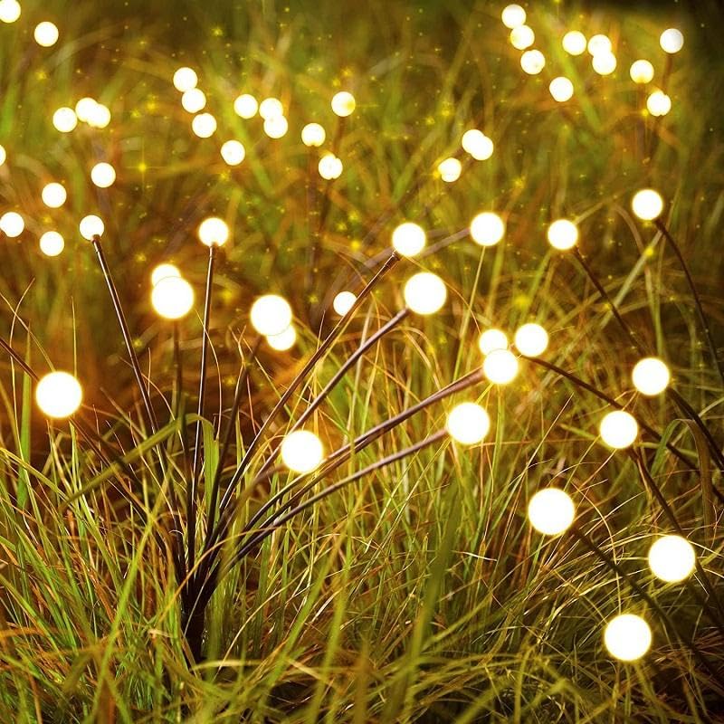 Image of Best Plant Light Decoration Solar 8 LED Firefly bulb Garden decoration light garden,balconey plant decorate waterproof Auto On /Off,Outdoor Swaying Firefly Garden lamp (Warm yellow) (4)
