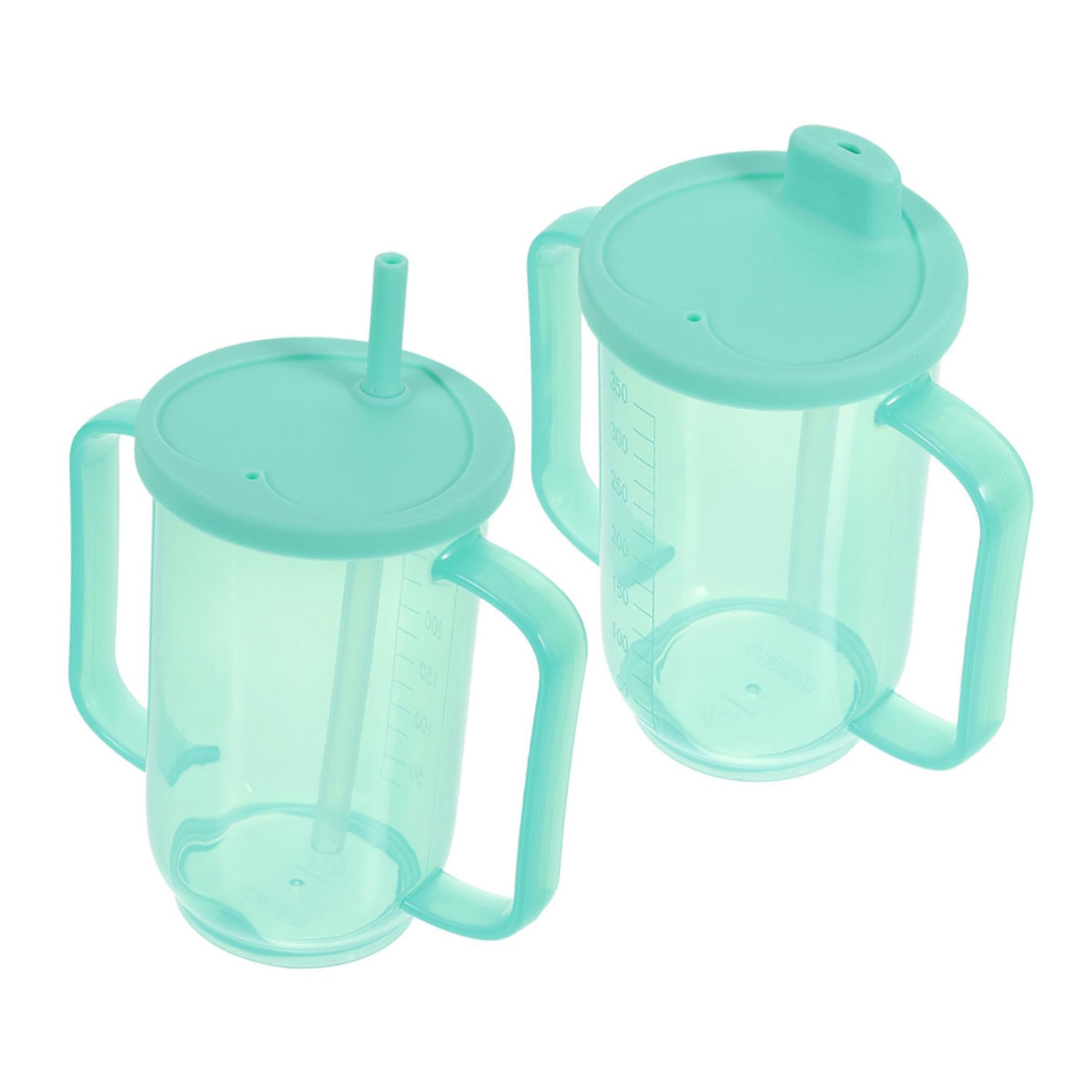 Vasos Antiderrame Para Adultos Mayores 2 Piezas Pajita Integrada Soporte Ergonómico Plástico Reutilizable Para Pacientes Cuidado Diario En Alimentación Segura