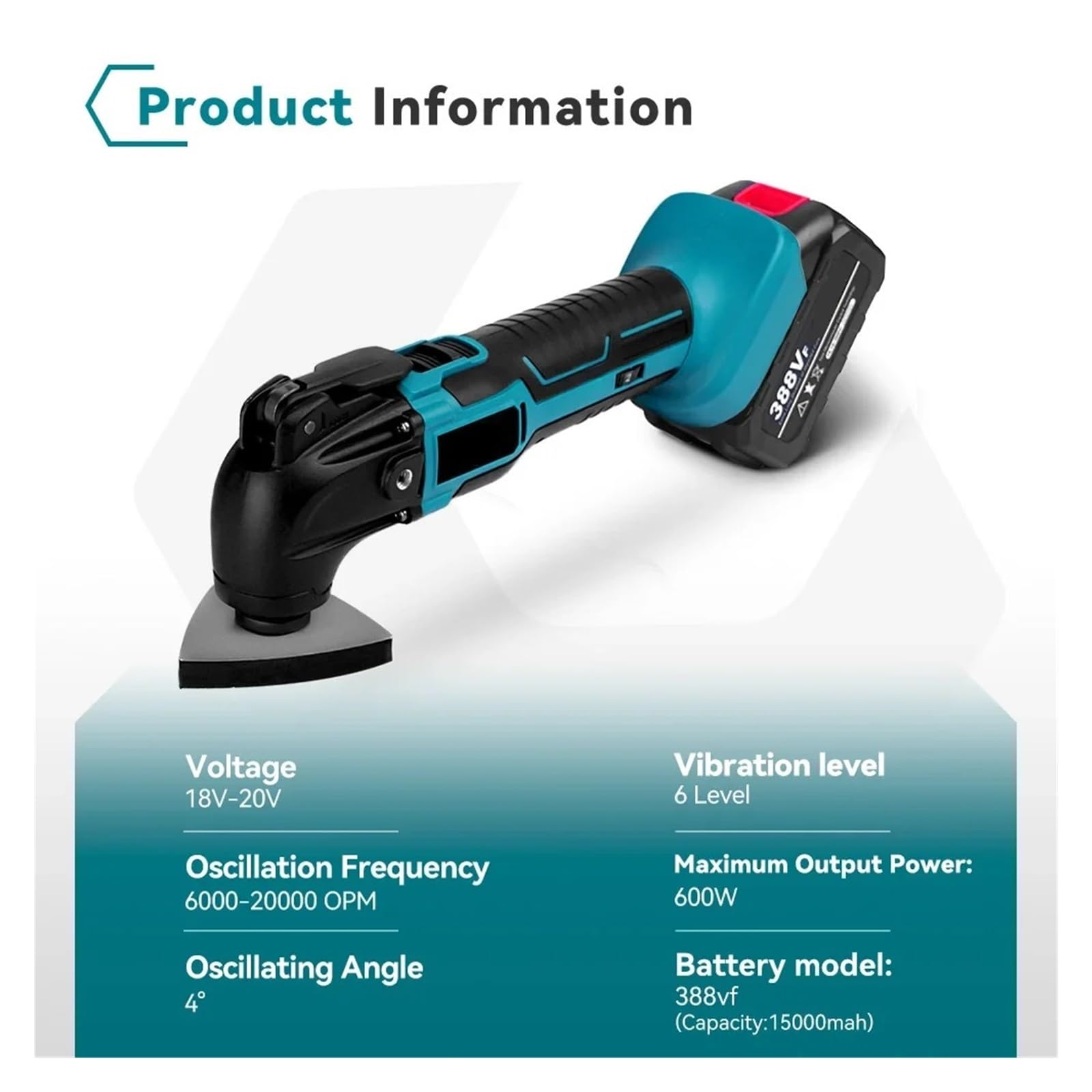 Strumento Multifunzione Oscillante For Elettrico Trimmer For Rinnovatore Multiutensile A Velocità Variabile Con Batteria Da 18 V Altalena Flessibile