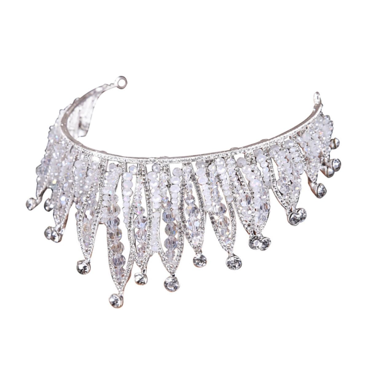SHOWERORO Bridal Crown Headband for Wedding and Beach Party Women
