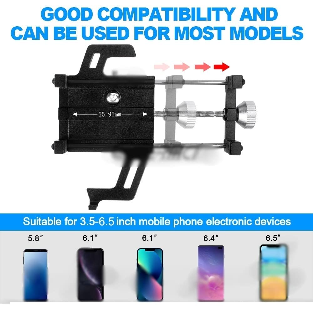 Support téléphone navigation GPS Vélo Universel Aluminium Pour Tous Les Téléphones Support Téléphone Portable Moto Vélo Électrique Support Téléphone Portable Support Téléphone Vélo Navigation ( Taille