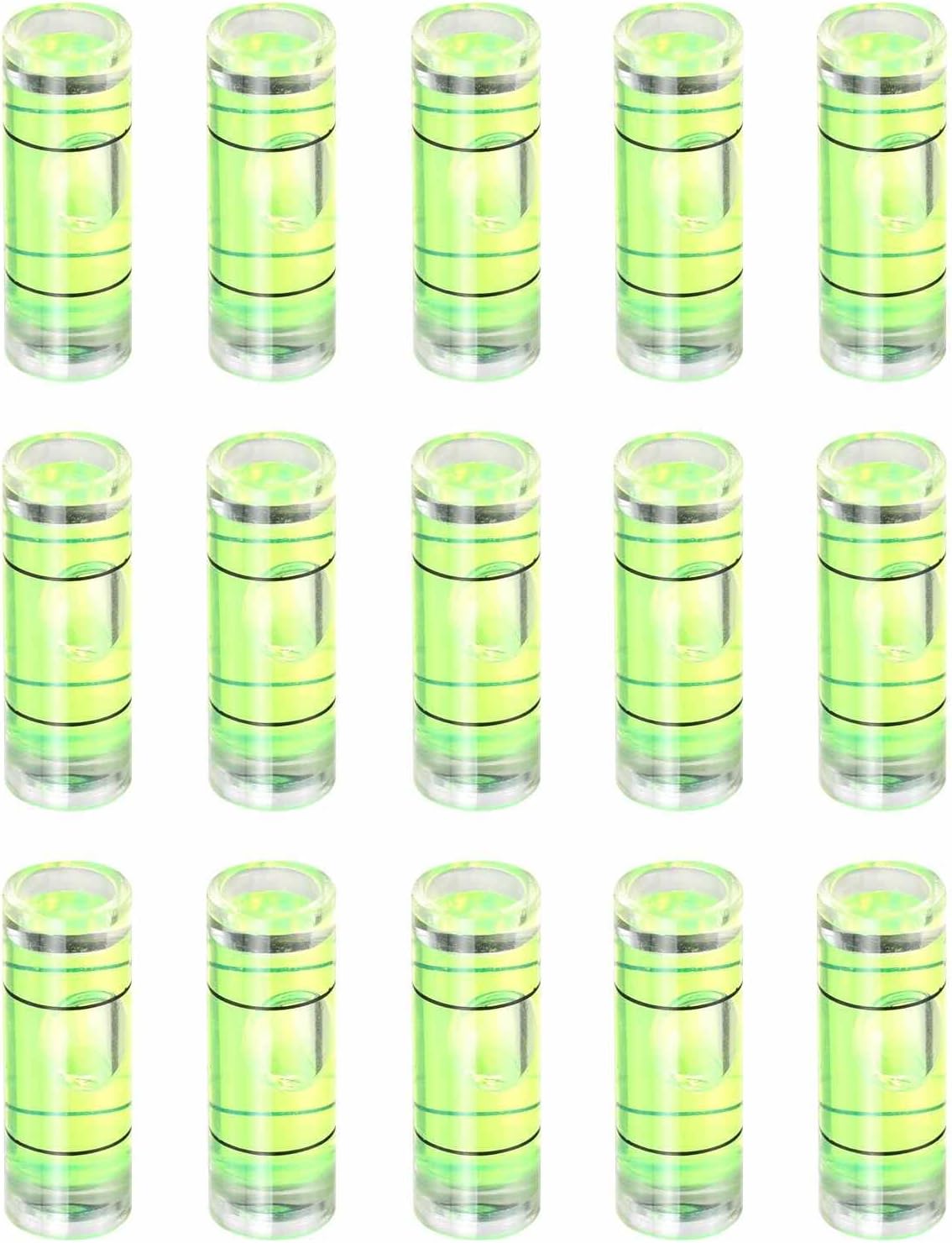 HARFINGTON 15pcs Nivel de Burbuja Cilíndrico Pequeño 23x8mm PMMA