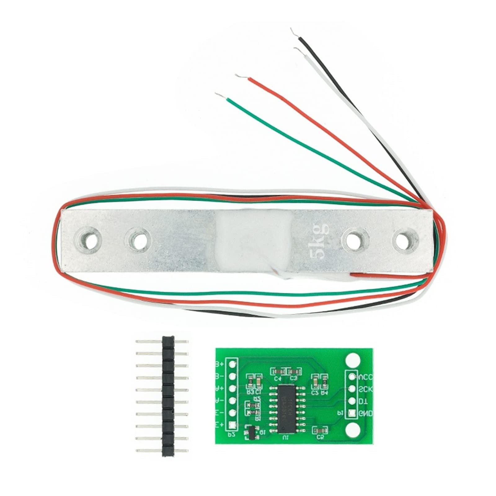 Load Cell, Load Cell 1KG 5KG 10KG 20KG HX711 AD Weight Sensor Module Electronic Scale Aluminum Alloy Weighing Pressure Sensor(HX711 and 5KG)