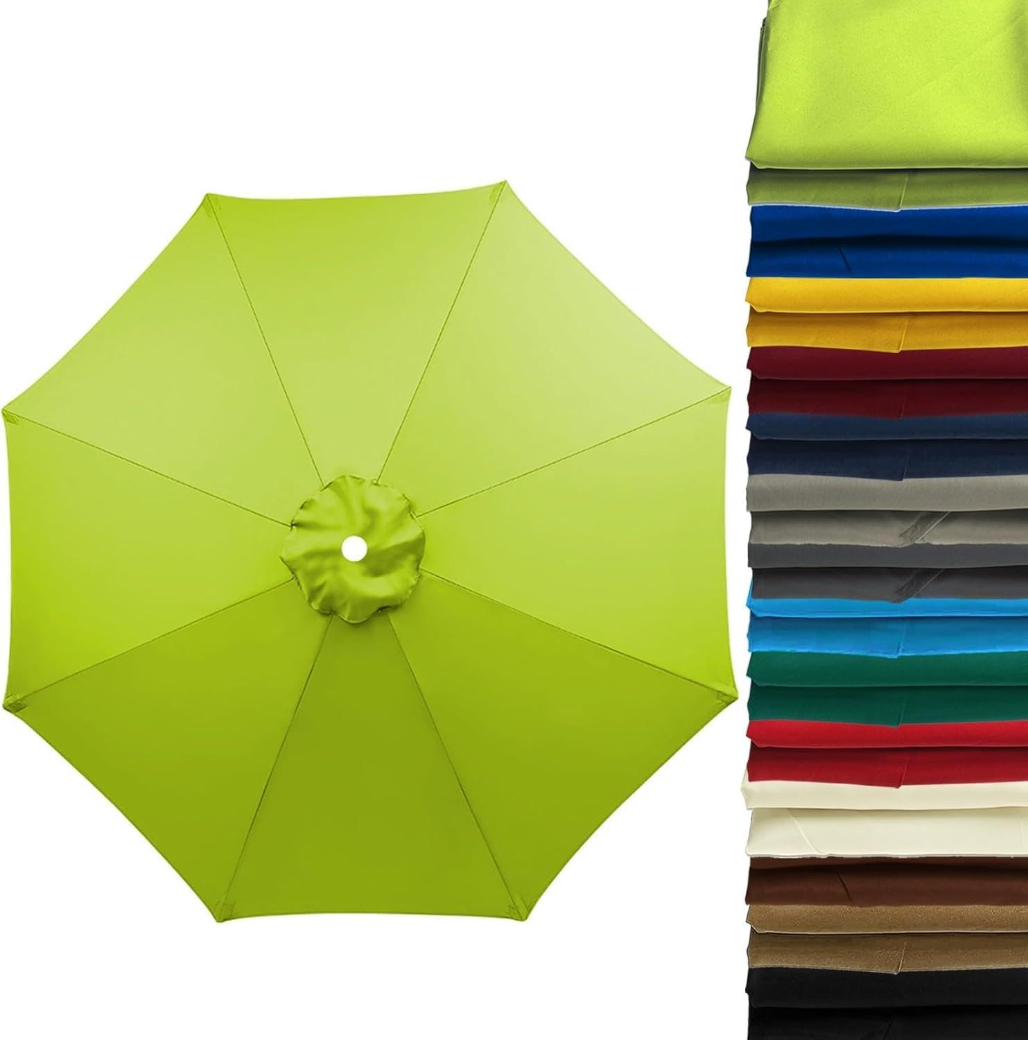 Wttagkl Replacement Parasol Cover 2m/2.5m/2.8m/3m/3.5m/4m for 6/8 Ribs | UV50+ Windproof & Waterproof | Light Grey Premium Fabric for Garden, Terrace, Beach, Pool,N-280 cm 8 streben — image 1