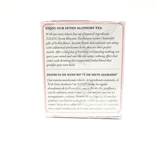 Miniatura 5 de Tadin Té de hierbas Siete Azahares  Siete Flores. Mezcla calmante, calmante y sin cafeína. 24 bolsas. 1.01 oz - Paquete de 3