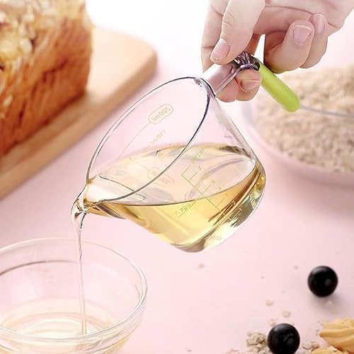 Miniatura 5 de Juego de 3 tazas medidoras de plástico, jarra medidora transparente apilable de doble escala con boquilla para cocinar, hornear, laboratorio (30.4