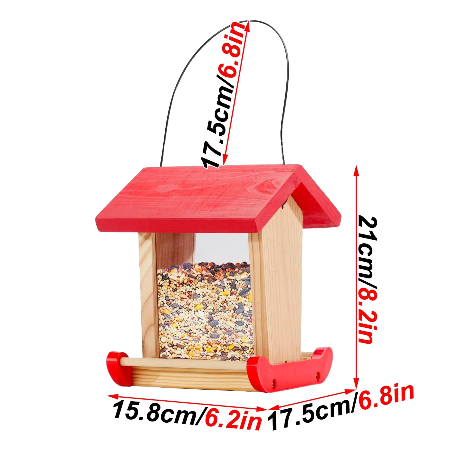 Mangiatoia per Uccelli da Esterno Sospeso, Abbeveratoio per Uccelli, Realizzate in Legno Massello, Facili da Usare, per Giardino e Cortile