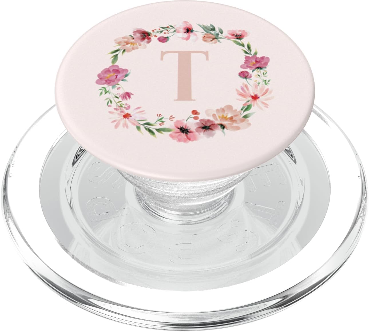 Cute Letter T Initial Monogram T PopSockets PopGrip for MagSafe