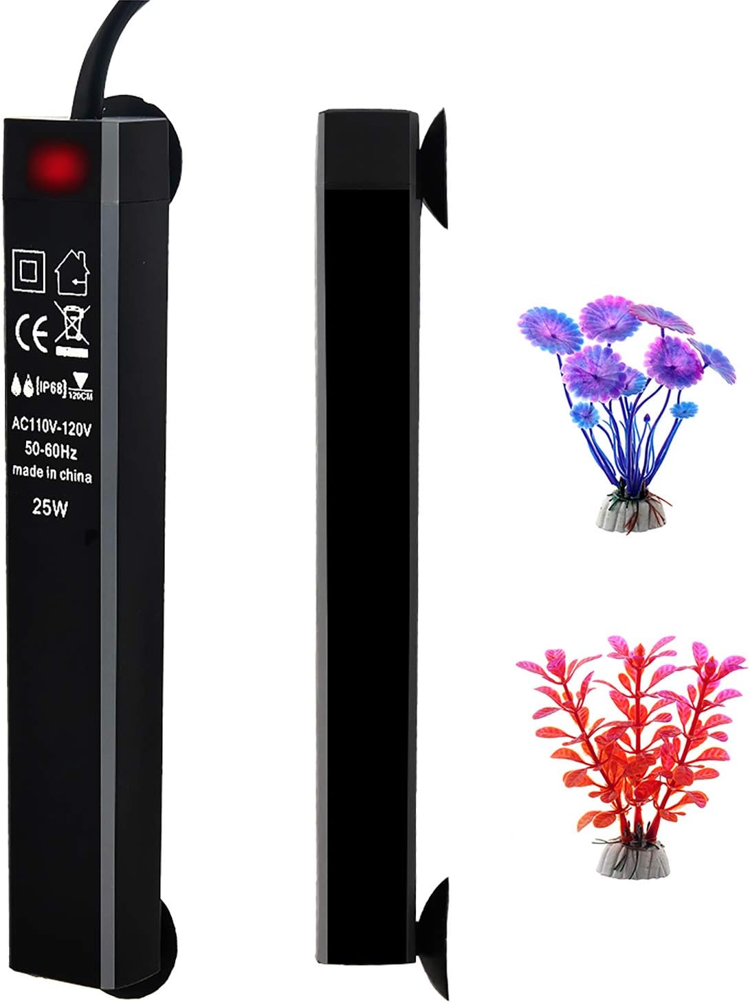 U-picks Aquarium Heater 25W Betta Submersible Heater Mini Fish Tank Heater Water Thermostat for Fish Tank up to 3.5 Gallon/13Liter