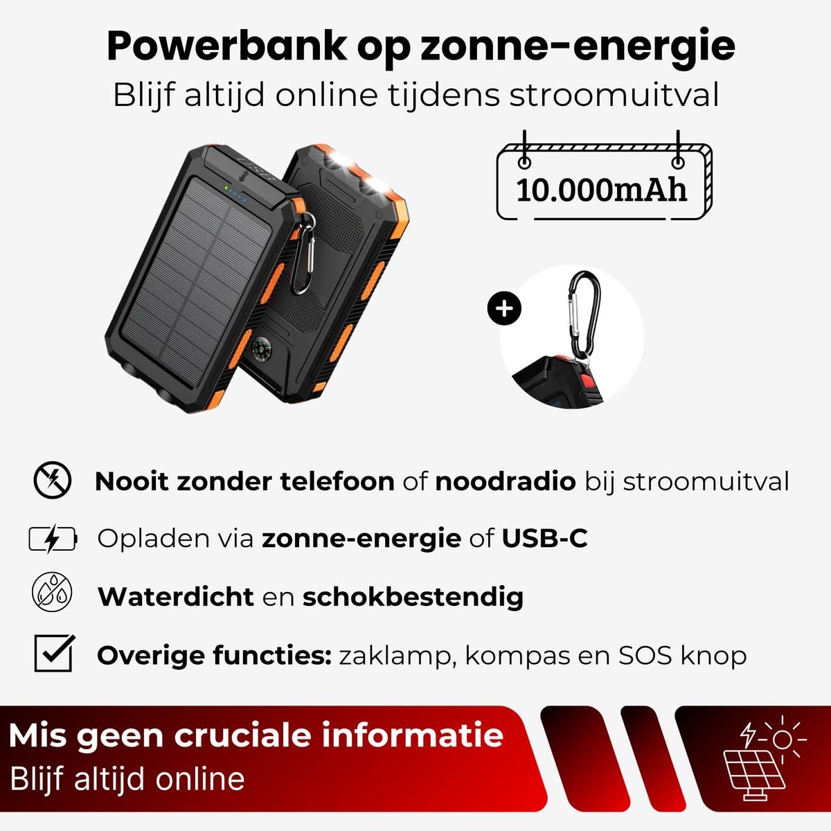 DreamGoods Notfall-Paket für Zuhause 72 Stunden - All-in-One-Überlebenspaket - für Krieg, Stromausfall & bei Katastrophen - 20.000mAh Notfall-Radio Solar Aufziehbar und Akku