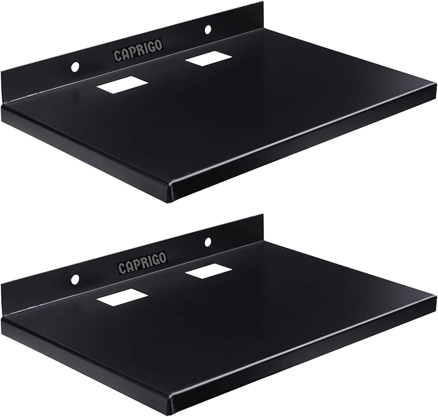 Caprigo Heavy Duty Set Top Box Wall Mount Set of 2 | Set Box Wall Mount Shelf | WiFi Router Modem Wall Stand | Dth TV Wall Mount Holder | Set Top Box Stand for Home Wall (Metal - Twin Pack - C445)