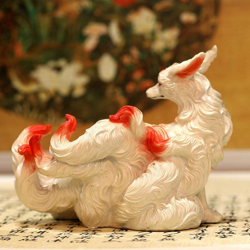 Amazon.co.jp: Aoccqkf九尾の狐 置物 装飾マスコット 子狐 九尾