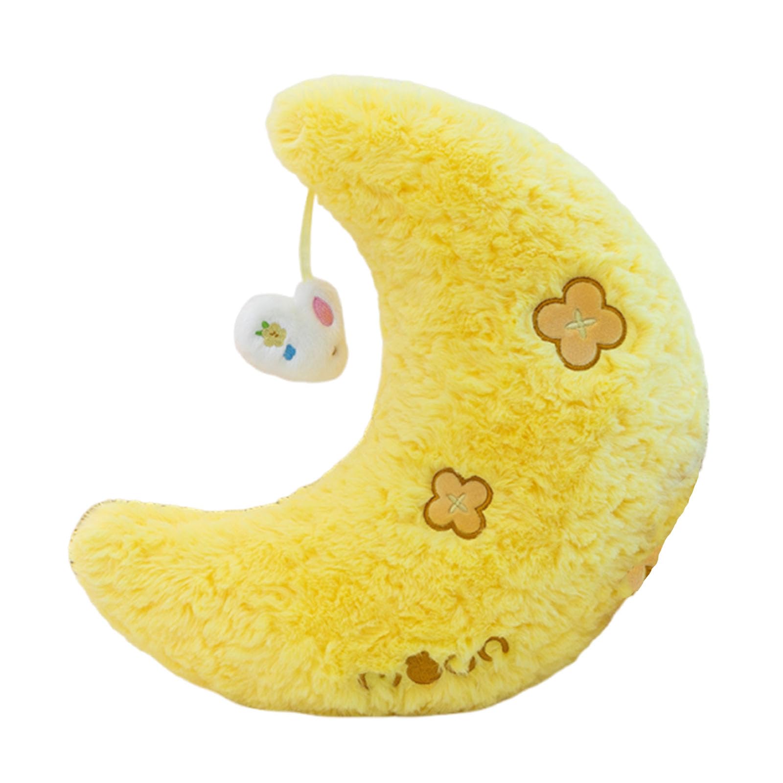 Moon Pillow, Yellow Moons Shaped Sleeping Pillow for Neck Relief , Soft Ergonomic Cushion Plush Fabric For Warm Companionship, Cute Decorative Throw Pillows for Couch Bed Nursery Decor (55cm,#2)