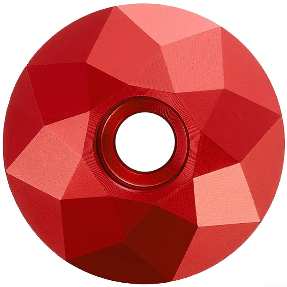 Aluminum Alloy CNC Headset Cover Stem Cap for Mountain Road Bike - Electroplated PVD Finish, Secure Fit, 3.2cm Diameter, Multiple Colors Available(Red)