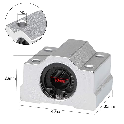 Miniatura 12 de uxcell SCS12UU Unidades lineales de bloque deslizante de rodamientos de bolas, diámetro de 0.472 in (paquete de 2)