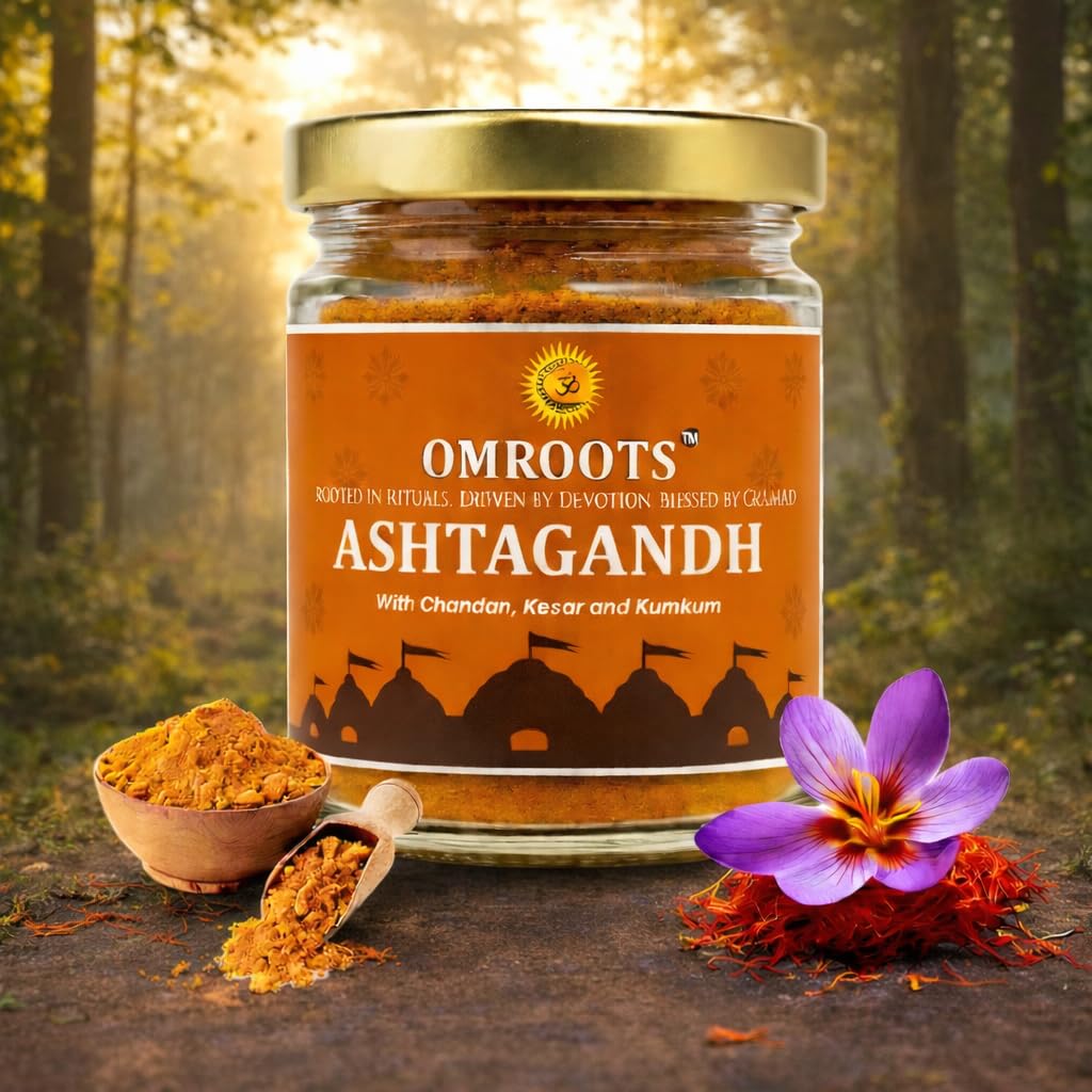 Ashtagandh Powder 50 gm | Premium Chandan, Kesar & Kumkum Blend | Divine Long-Lasting Fragrance | Pure Tilak & Puja Powder for Daily Worship and Rituals