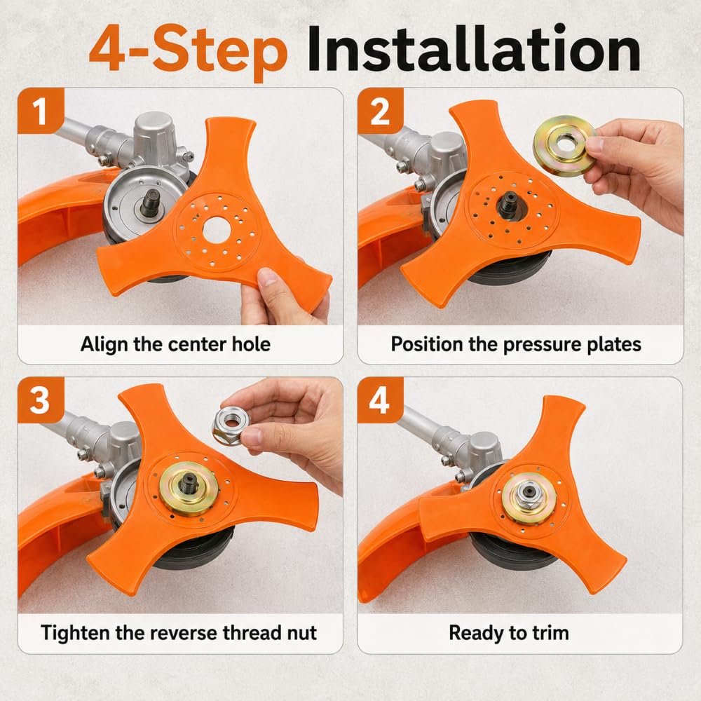 Cuchilla Desbrozadora 3 Dientes de Nylon para STIHL FS 70 C-E, Doble Cara Resistente para Cortar Más Rápido y Facilitar el Mantenimiento del Jardín