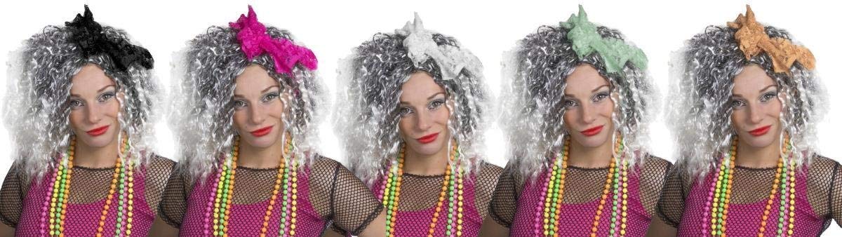 1980'S DISCO NIGHT FANCY DRESS RAVE OUTFIT 1980'S CLUBBING FANCY DRESS SET, INCLUDES WIG WITH ORANGE LACE - Image 2
