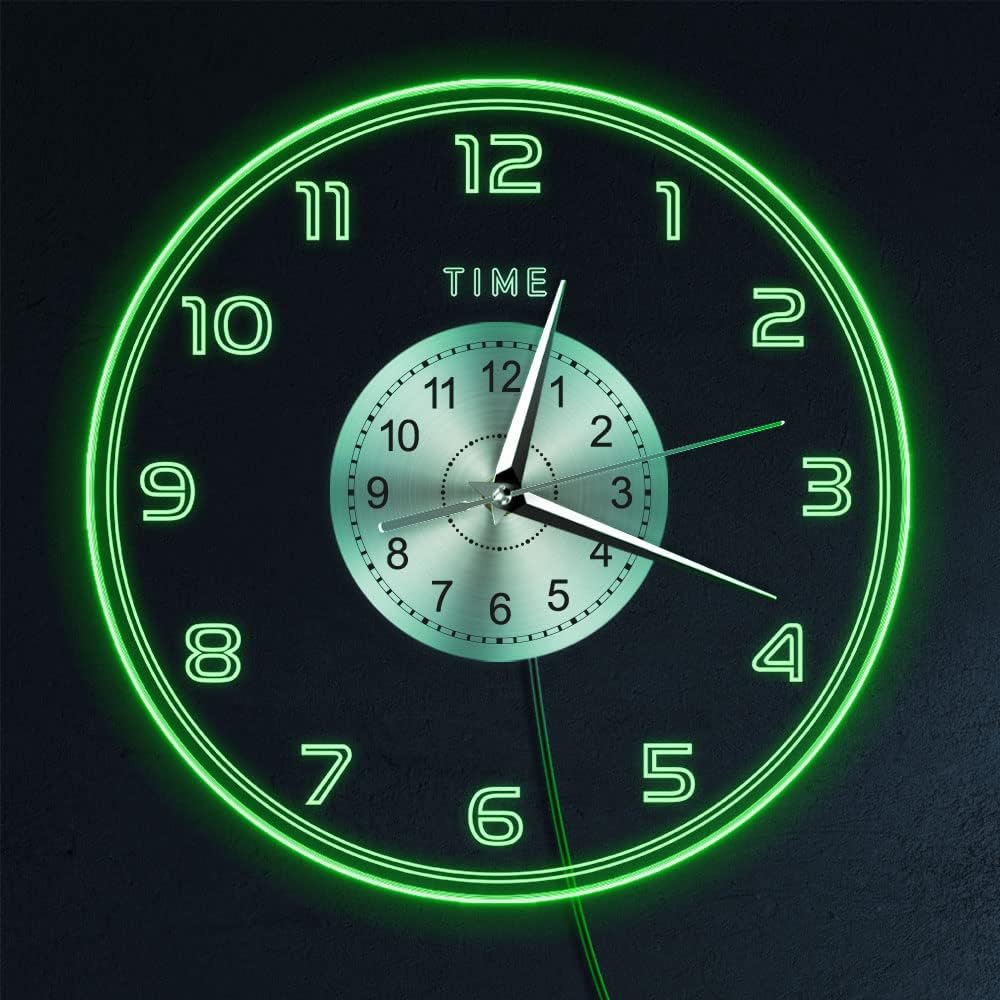 Timethink 12'' Minimalist Wall Clock with Colors Changing