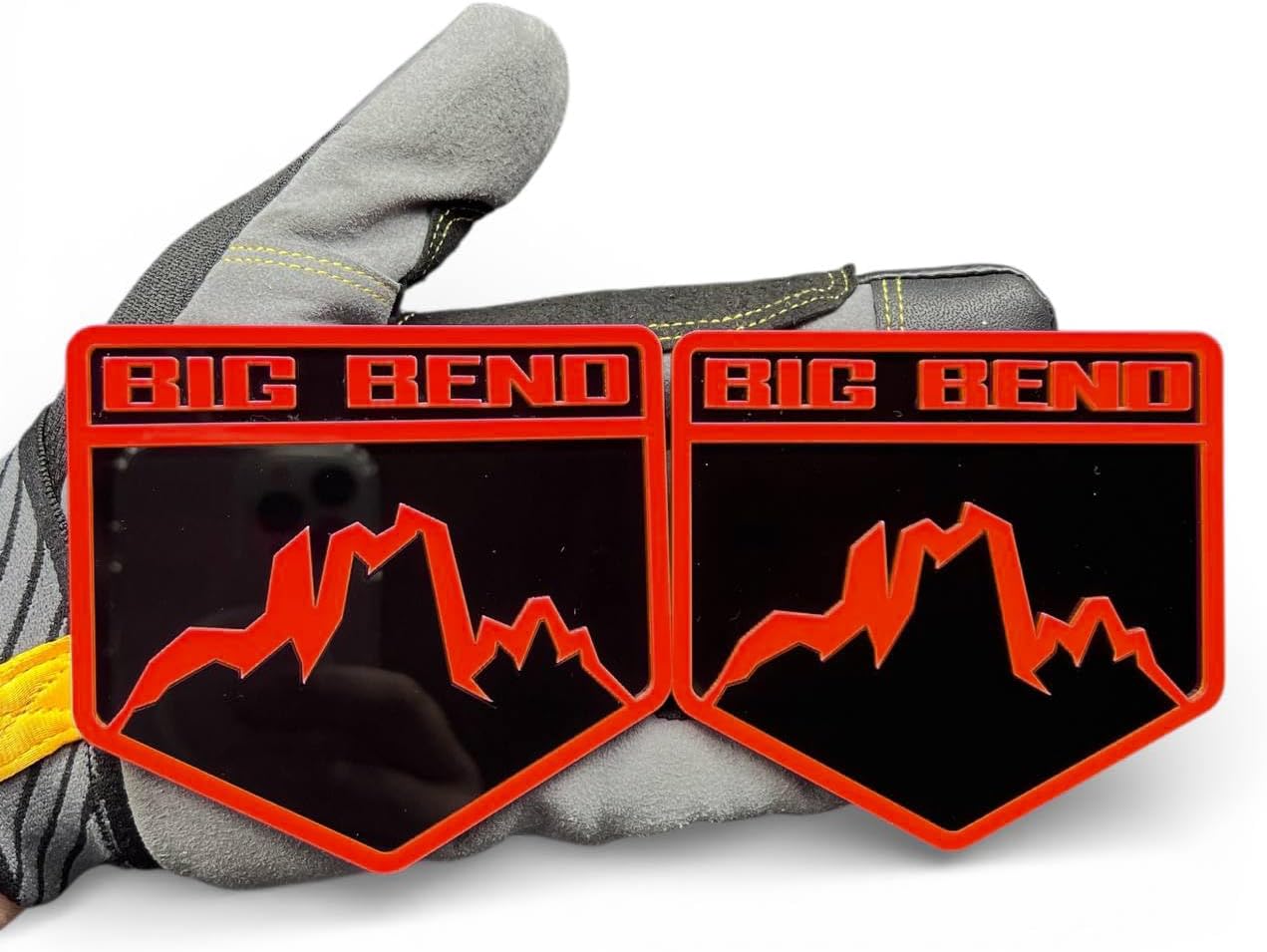 2X Big Bend Custom Emblem Badge Logo for Ford Bronco Glossy Sport Offroad 4x4 SUV Truck Car-Safe Adhesive Easy Install (Black/Red)