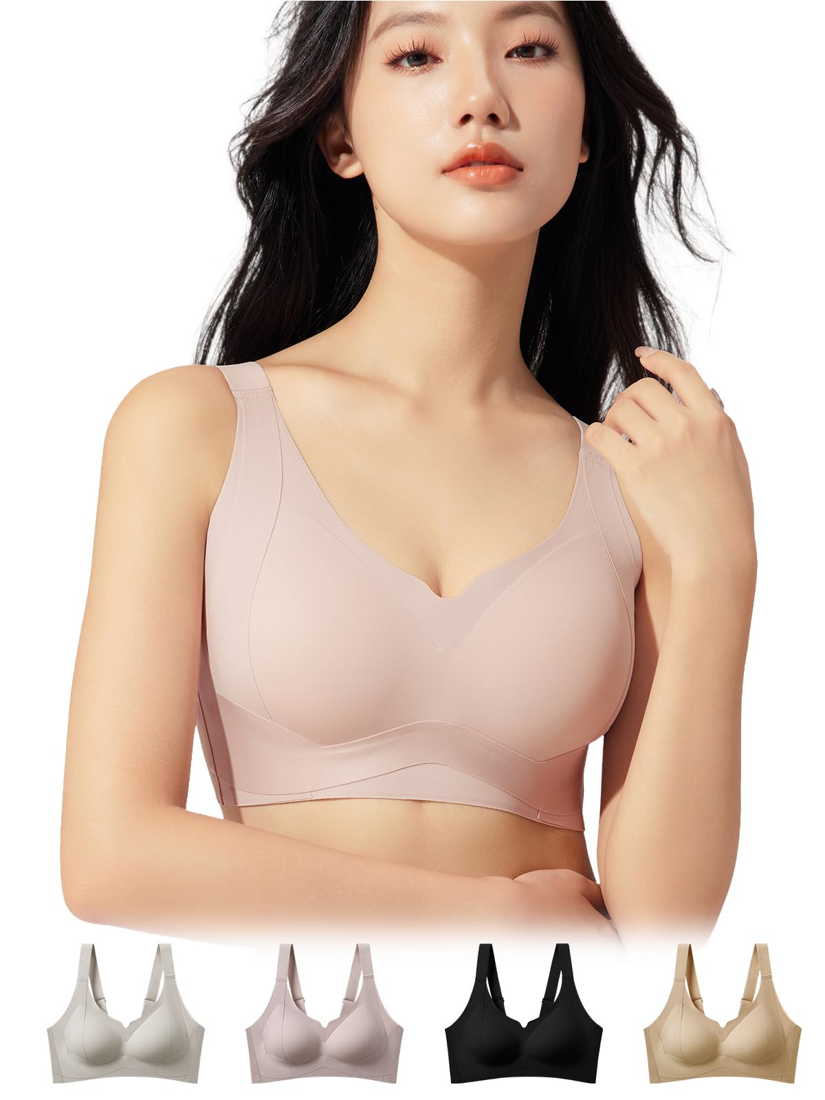 veimia Bras Make Your Breasts Look Smaller Bra, Sagging Correction Bra (Double Lift to Prevent Sagging), Reduces Swing, Wireless Bra, High Underarm Design, Natural Upward Silhouette, Seamless Naked-picture-21
