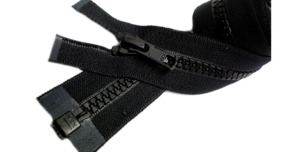 YKK 24" Vislon Jacket Zipper YKK #5 Molded Plastic Sport Zipper ~ Separating - Black 580 (2 Zippers/Pack)