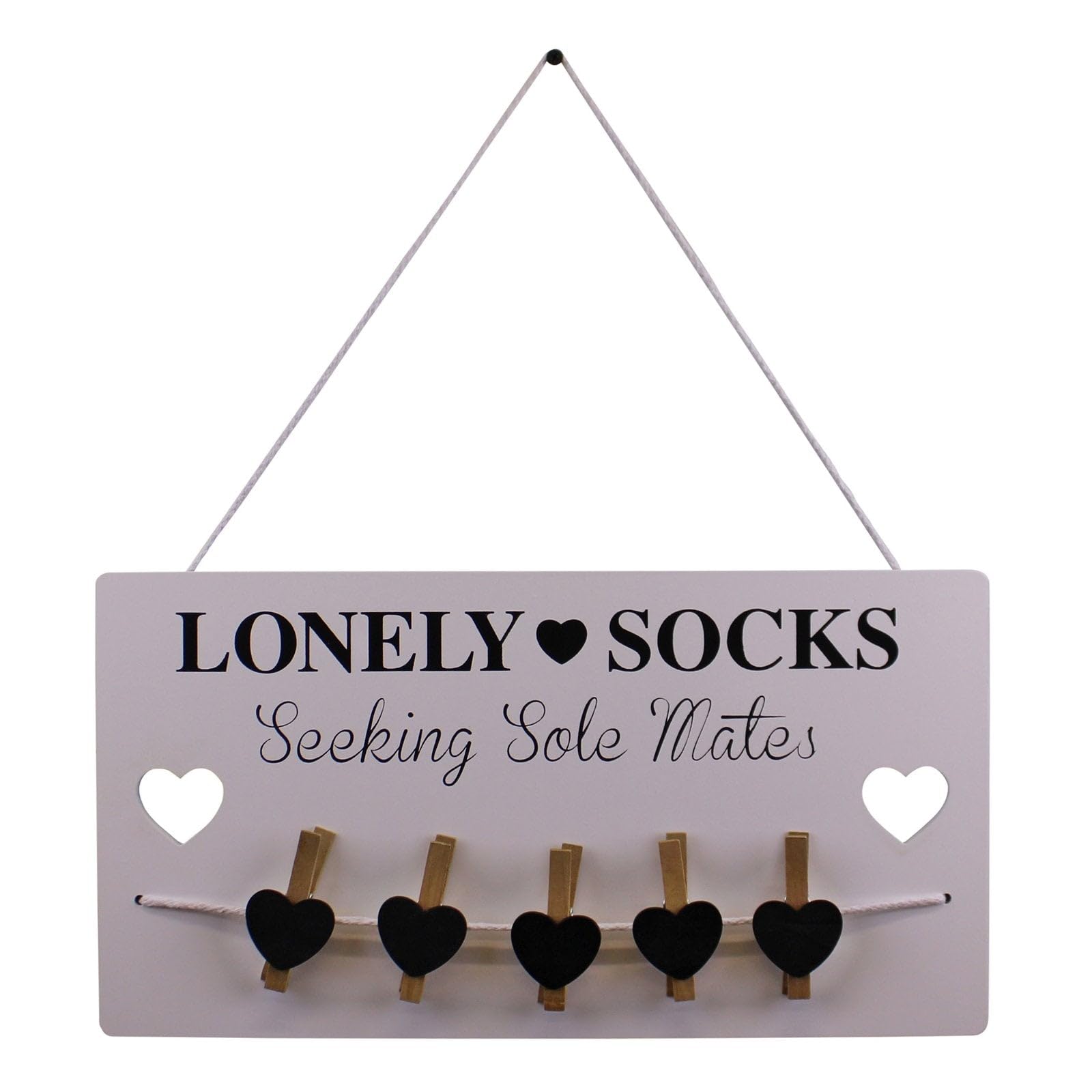 Lonely Socks Seeking Sole Mates Hanging Plaque and Peg Line