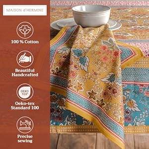 Maison dHermine Cloth Napkins 100 Cotton Everyday Set of 4 Dinner Napkins Cloth Washable Kitchen Party Wedding Restaurant Easter Decorations SpringSummer Marquise 20 x 20