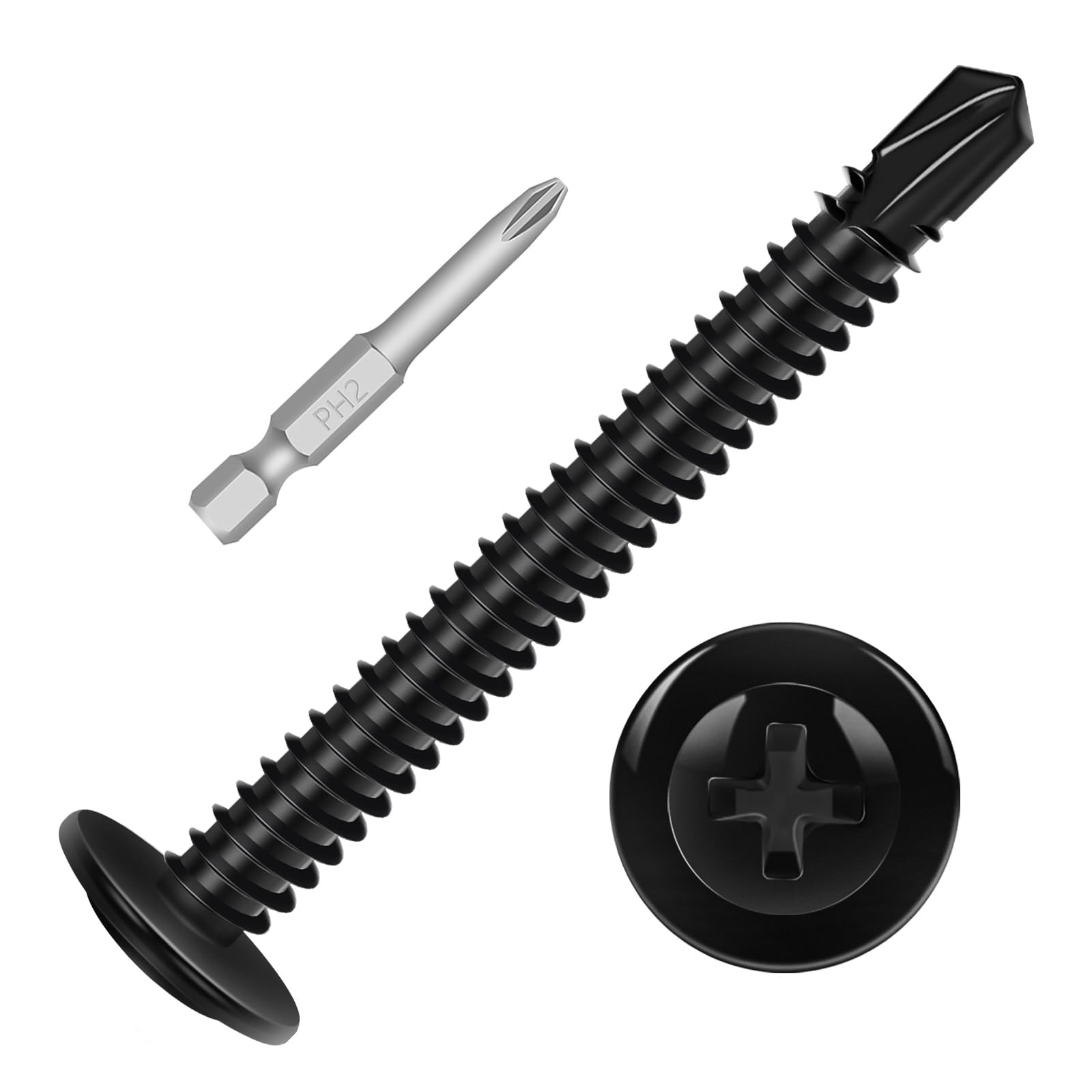 White Self-Tapping Screws - 100 Pack #8 -11