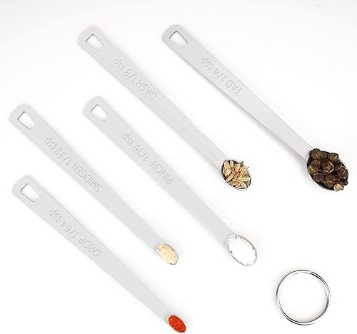 Miniatura 7 de Juego de Mini Cucharas Medidoras, Cucharas Medidoras de Acero Inoxidable de Alta Resistencia para Cocinar y Hornear, Cuchara de Mesa y Cuchara de Té