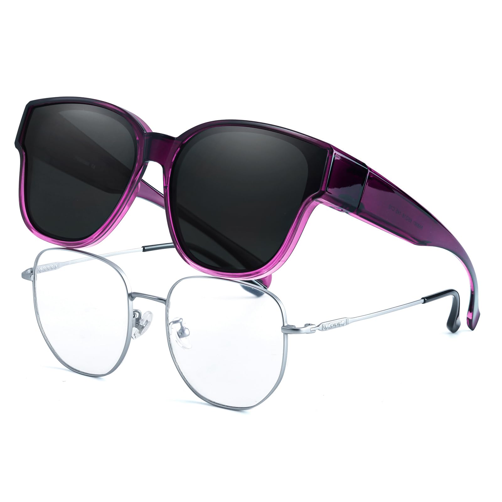 LVIOEFit Over Sunglasses for Women Men Polarized Wear Over Eyeglasses with UV400 Protection LS8001