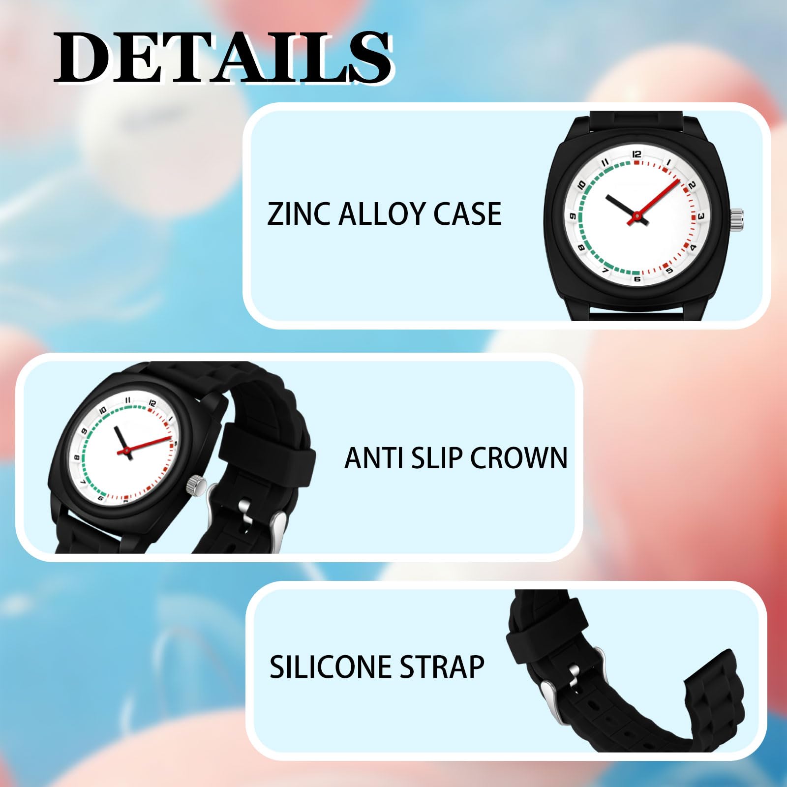 findtime Reloj de pulsera analógico para niños y niñas, unisex, moderno, resistente al agua, 3 ATM, con pulseras de silicona coloridas, color blanco